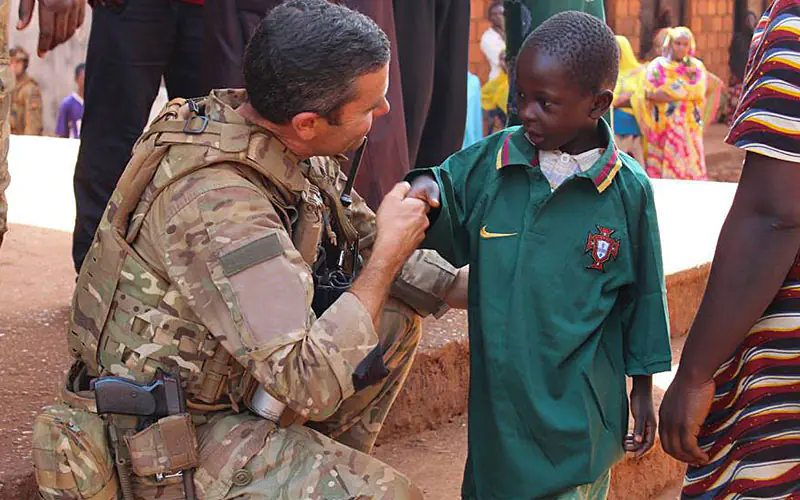 Portuguese soldier on mission in Africa wearing THOR vest