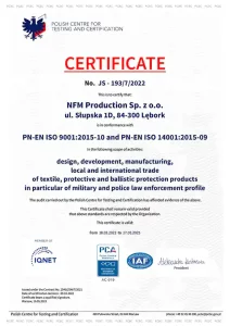 Certificate ISO 9001:2015-10 et ISO 14001:2015-09